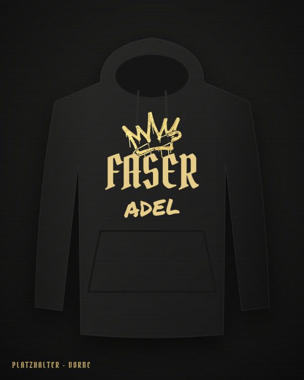 FASER ADEL Hoodie – schwarz, vorne