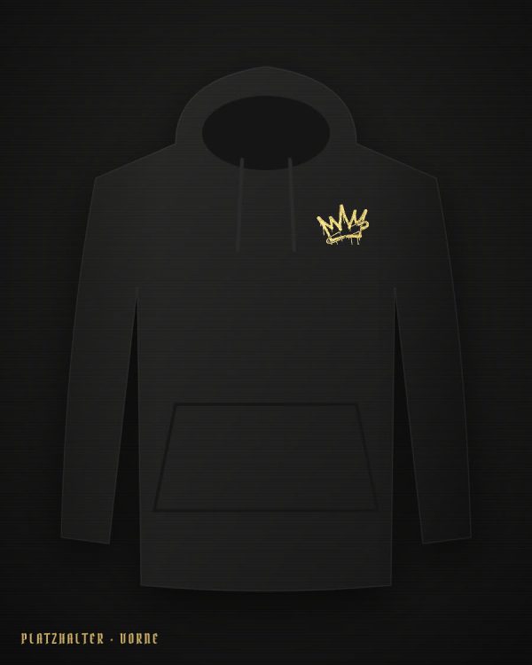 Kleine Krone Hoodie – schwarz, vorne