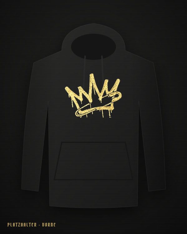 Krone Hoodie – schwarz, vorne